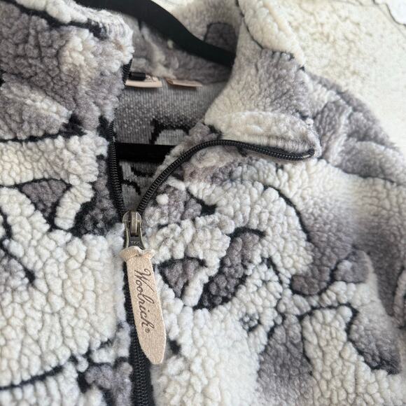 Vtg Woolrich Jacket Deep Pile Sherpa Fleece Polar Beat Print Womens L USA Made - Picture 5 of 10